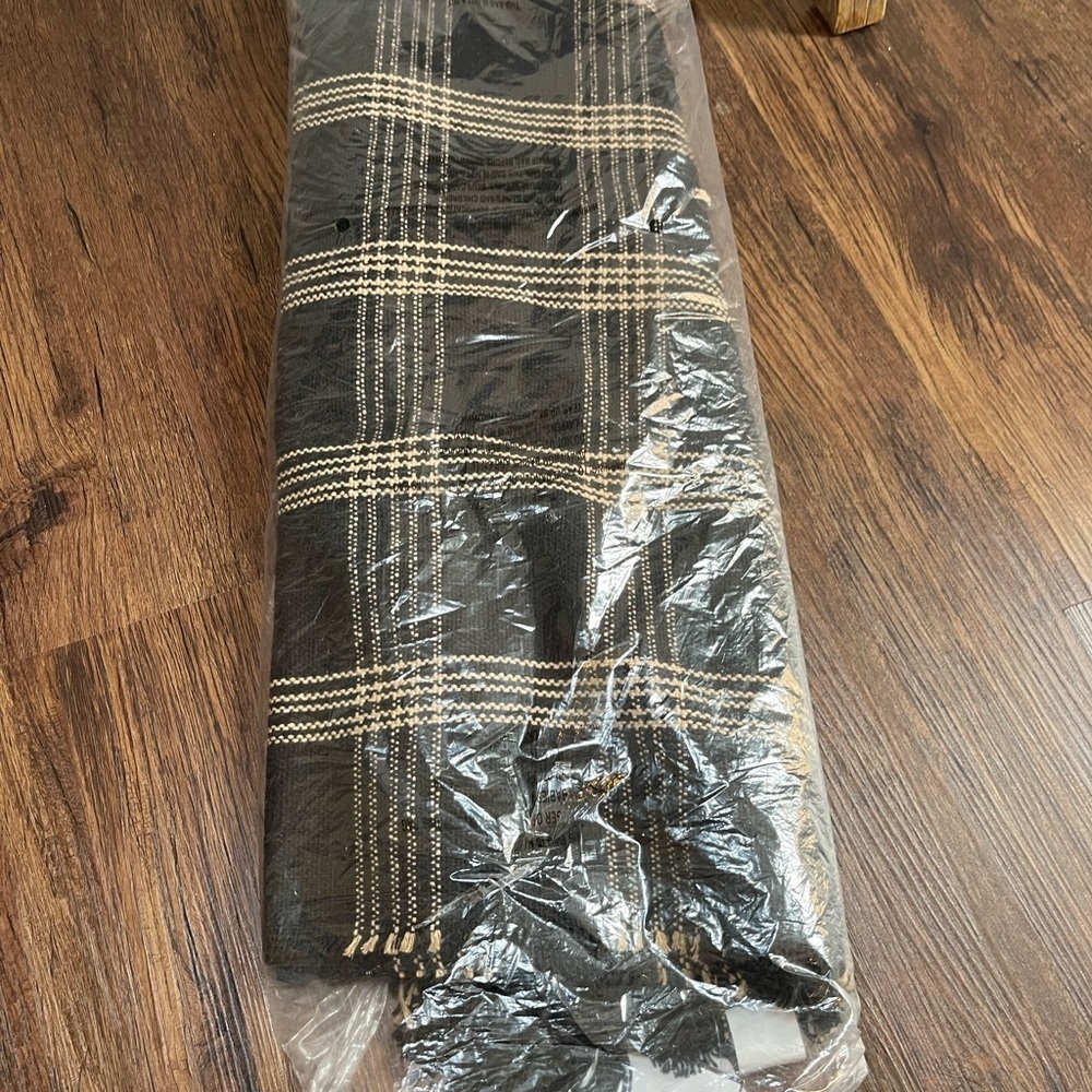 Creative -co op Blanket Black w/Cream Vertical Stripe elegant sku20 - Picture 4 of 4
